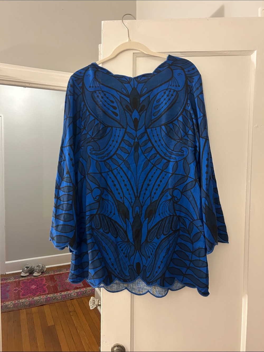 FARM Rio Blue and Black Graphic Mini Dress